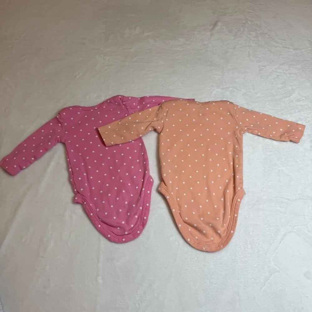 Carter's Pink and Orange Polka Dot Bodysuit Duo